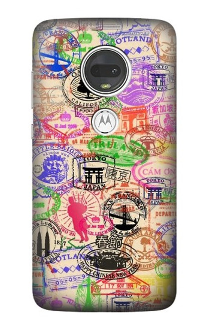 S3904 Travel Stamps Hülle Schutzhülle Taschen für Motorola Moto G7, Moto G7 Plus