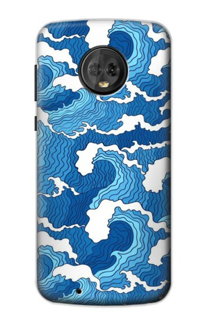 S3901 Aesthetic Storm Ocean Waves Hülle Schutzhülle Taschen für Motorola Moto G6