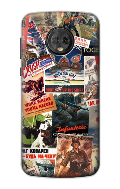 S3905 Vintage Army Poster Hülle Schutzhülle Taschen für Motorola Moto G6