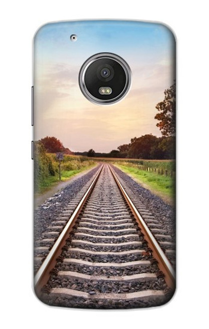 S3866 Railway Straight Train Track Hülle Schutzhülle Taschen für Motorola Moto G5 Plus