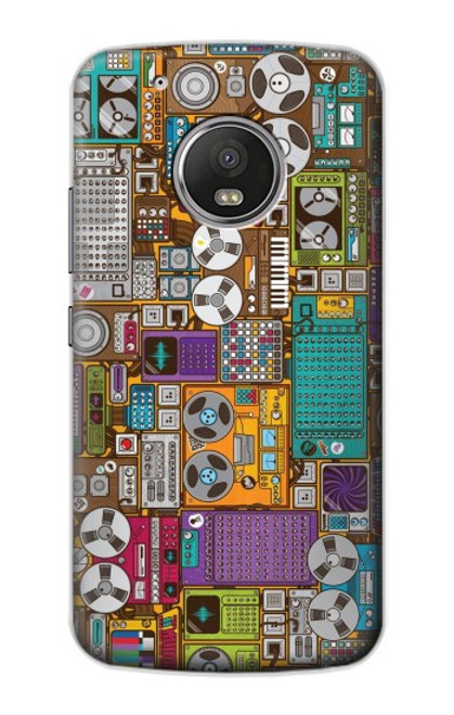 S3879 Retro Music Doodle Hülle Schutzhülle Taschen für Motorola Moto G5 Plus