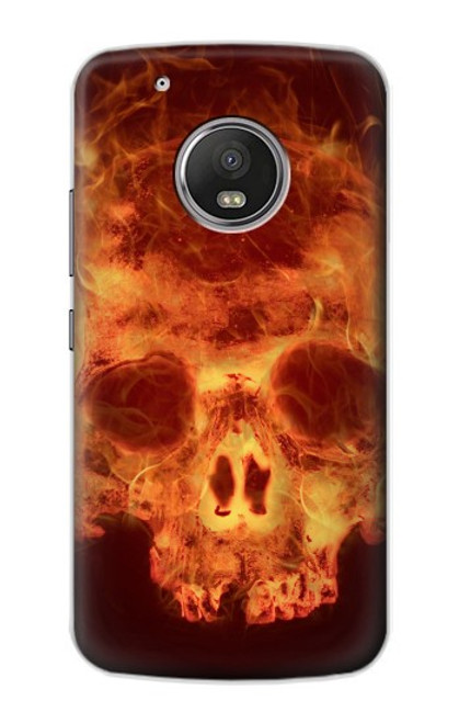 S3881 Fire Skull Hülle Schutzhülle Taschen für Motorola Moto G5 Plus