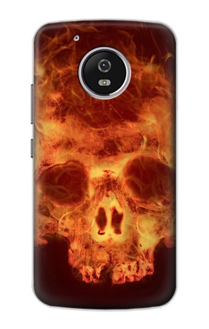 S3881 Fire Skull Hülle Schutzhülle Taschen für Motorola Moto G5