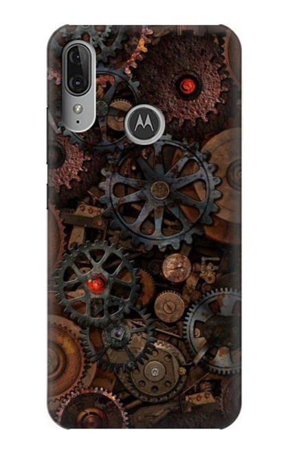 S3884 Steampunk Mechanical Gears Hülle Schutzhülle Taschen für Motorola Moto E6 Plus, Moto E6s