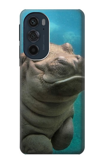 S3871 Cute Baby Hippo Hippopotamus Hülle Schutzhülle Taschen für Motorola Edge 30 Pro