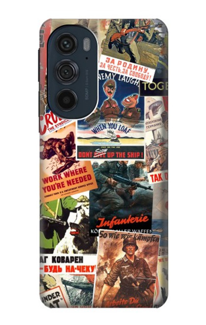 S3905 Vintage Army Poster Hülle Schutzhülle Taschen für Motorola Edge 30 Pro