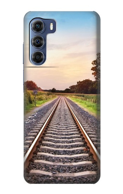 S3866 Railway Straight Train Track Hülle Schutzhülle Taschen für Motorola Edge S30