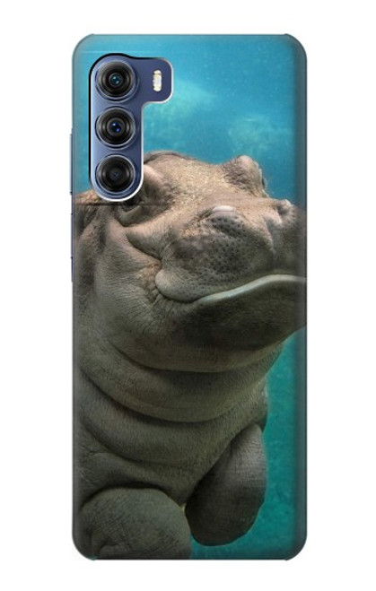 S3871 Cute Baby Hippo Hippopotamus Hülle Schutzhülle Taschen für Motorola Edge S30