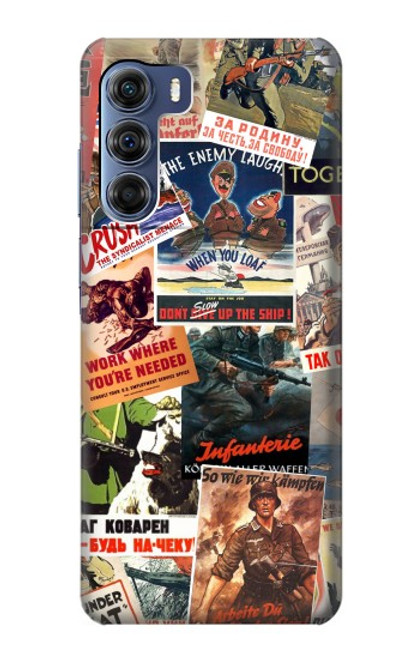 S3905 Vintage Army Poster Hülle Schutzhülle Taschen für Motorola Edge S30