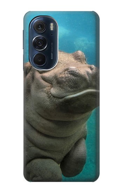 S3871 Cute Baby Hippo Hippopotamus Hülle Schutzhülle Taschen für Motorola Edge X30