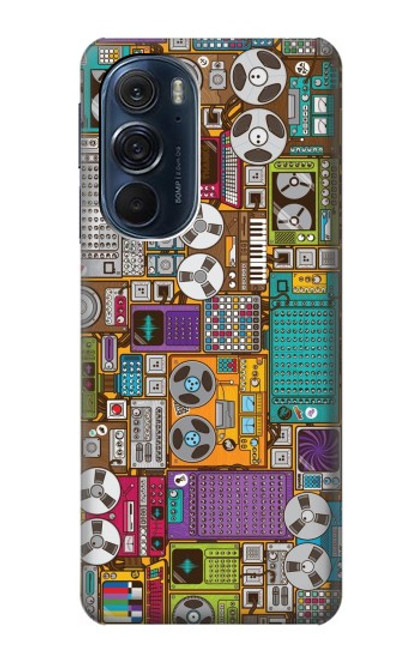 S3879 Retro Music Doodle Hülle Schutzhülle Taschen für Motorola Edge X30
