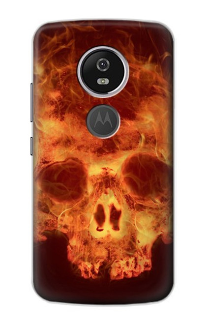 S3881 Fire Skull Hülle Schutzhülle Taschen für Motorola Moto E5 Plus