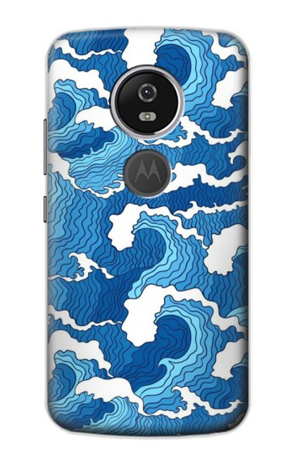 S3901 Aesthetic Storm Ocean Waves Hülle Schutzhülle Taschen für Motorola Moto E5 Plus