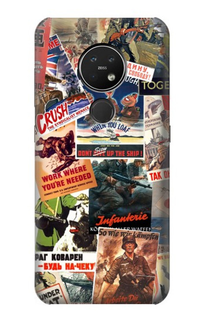 S3905 Vintage Army Poster Hülle Schutzhülle Taschen für Nokia 7.2