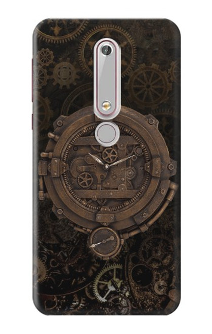 S3902 Steampunk Clock Gear Hülle Schutzhülle Taschen für Nokia 6.1, Nokia 6 2018