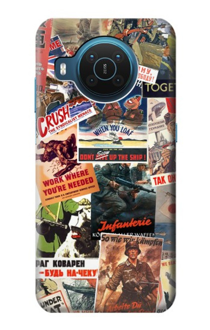 S3905 Vintage Army Poster Hülle Schutzhülle Taschen für Nokia X20