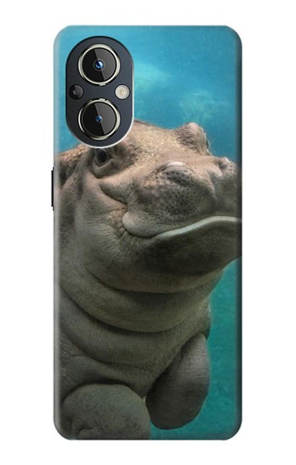 S3871 Cute Baby Hippo Hippopotamus Hülle Schutzhülle Taschen für OnePlus Nord N20 5G