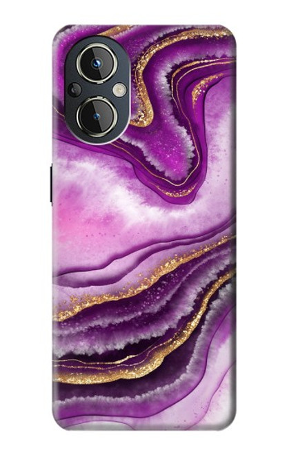 S3896 Purple Marble Gold Streaks Hülle Schutzhülle Taschen für OnePlus Nord N20 5G