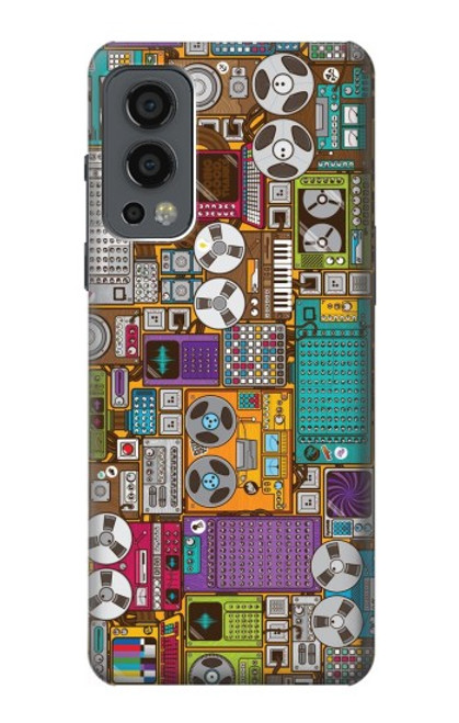 S3879 Retro Music Doodle Hülle Schutzhülle Taschen für OnePlus Nord 2 5G