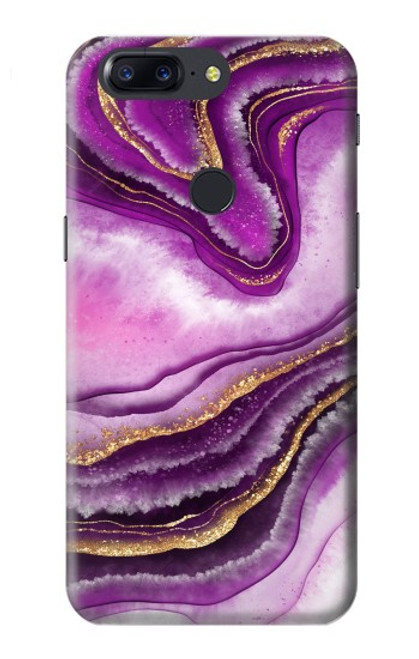 S3896 Purple Marble Gold Streaks Hülle Schutzhülle Taschen für OnePlus 5T