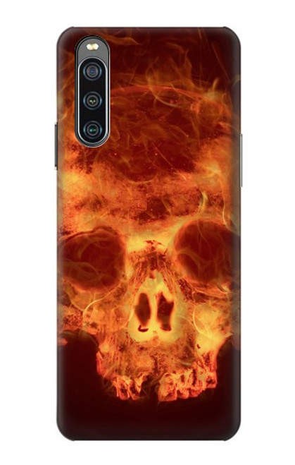 S3881 Fire Skull Hülle Schutzhülle Taschen für Sony Xperia 10 IV