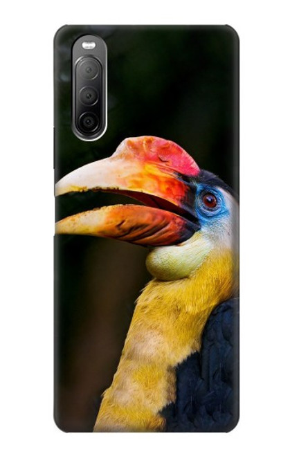 S3876 Colorful Hornbill Hülle Schutzhülle Taschen für Sony Xperia 10 II