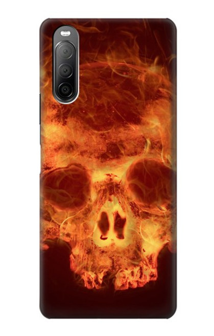 S3881 Fire Skull Hülle Schutzhülle Taschen für Sony Xperia 10 II