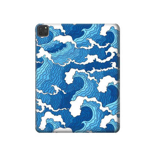 S3901 Aesthetic Storm Ocean Waves Hülle Schutzhülle Taschen für iPad Pro 11 (2021,2020,2018, 3rd, 2nd, 1st)