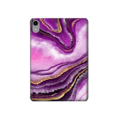 S3896 Purple Marble Gold Streaks Hülle Schutzhülle Taschen für iPad mini 6, iPad mini (2021)