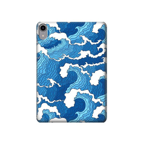 S3901 Aesthetic Storm Ocean Waves Hülle Schutzhülle Taschen für iPad mini 6, iPad mini (2021)