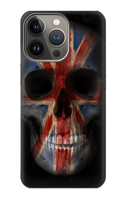 S3848 United Kingdom Flag Skull Hülle Schutzhülle Taschen für iPhone 14 Pro