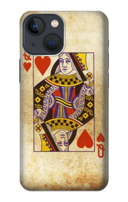 S2833 Poker Card Queen Hearts Hülle Schutzhülle Taschen für iPhone 14 Plus