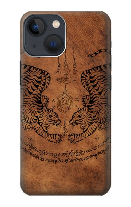 S3209 Sak Yant Twin Tiger Hülle Schutzhülle Taschen für iPhone 14 Plus