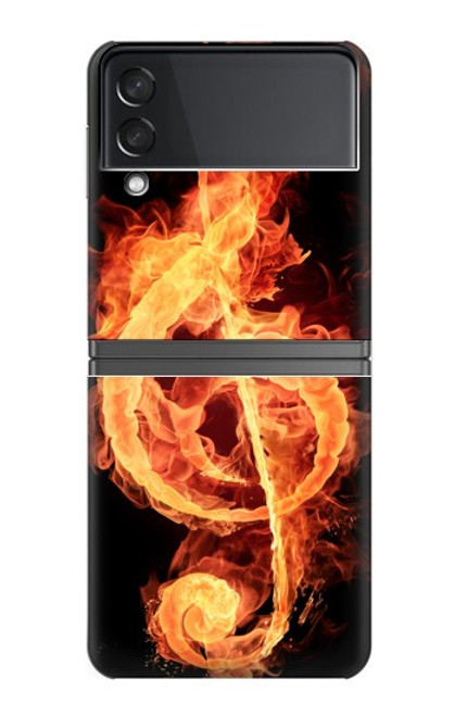 S0493 Music Note Burn Hülle Schutzhülle Taschen für Samsung Galaxy Z Flip 4