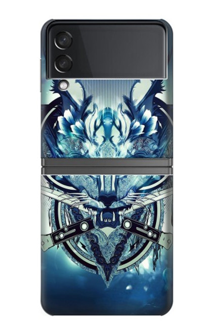S1135 Wolf with knives Rock Hülle Schutzhülle Taschen für Samsung Galaxy Z Flip 4