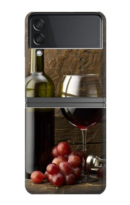 S1316 Grapes Bottle and Glass of Red Wine Hülle Schutzhülle Taschen für Samsung Galaxy Z Flip 4