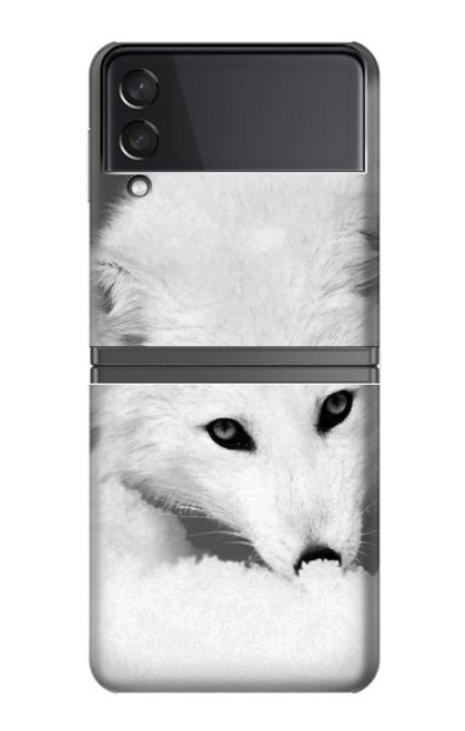 S2569 White Arctic Fox Hülle Schutzhülle Taschen für Samsung Galaxy Z Flip 4