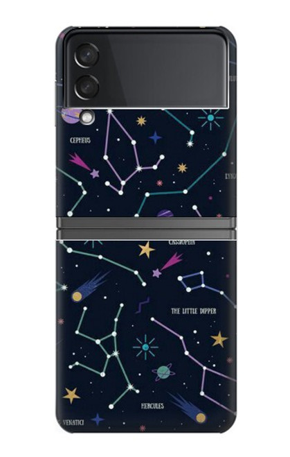 S3220 Star Map Zodiac Constellations Hülle Schutzhülle Taschen für Samsung Galaxy Z Flip 4