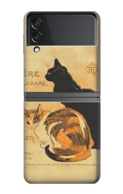 S3229 Vintage Cat Poster Hülle Schutzhülle Taschen für Samsung Galaxy Z Flip 4