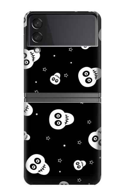 S3261 Smile Skull Halloween Pattern Hülle Schutzhülle Taschen für Samsung Galaxy Z Flip 4