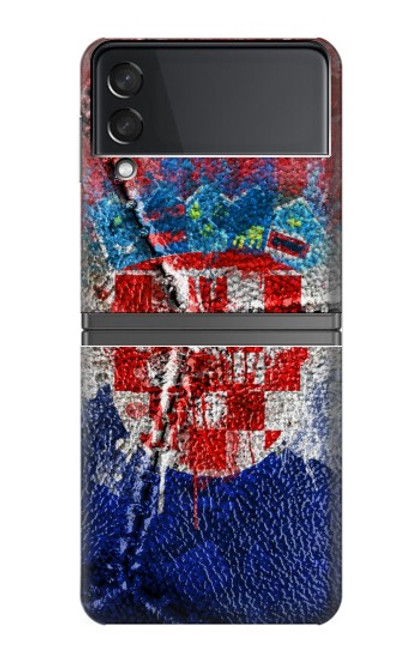 S3313 Croatia Flag Vintage Football Graphic Hülle Schutzhülle Taschen für Samsung Galaxy Z Flip 4