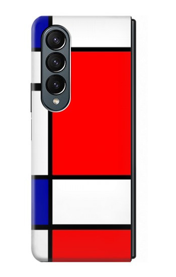 S0157 Composition Red Blue Yellow Hülle Schutzhülle Taschen für Samsung Galaxy Z Fold 4