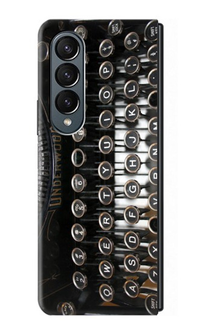 S0620 Typewriter Hülle Schutzhülle Taschen für Samsung Galaxy Z Fold 4