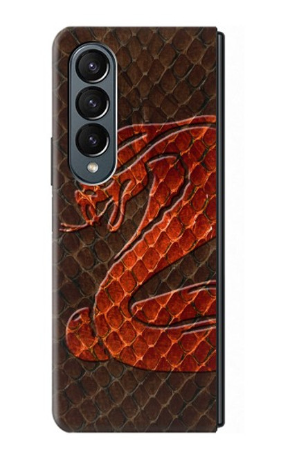 S0663 Cobra Snake Skin Hülle Schutzhülle Taschen für Samsung Galaxy Z Fold 4