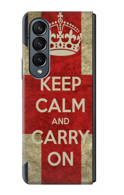 S0674 Keep Calm and Carry On Hülle Schutzhülle Taschen für Samsung Galaxy Z Fold 4