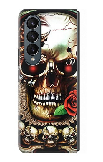 S0753 Skull Wing Rose Punk Hülle Schutzhülle Taschen für Samsung Galaxy Z Fold 4