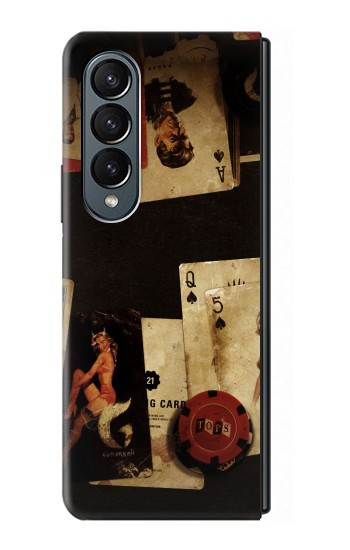S1069 Old Vintage Sexy Poker Hülle Schutzhülle Taschen für Samsung Galaxy Z Fold 4