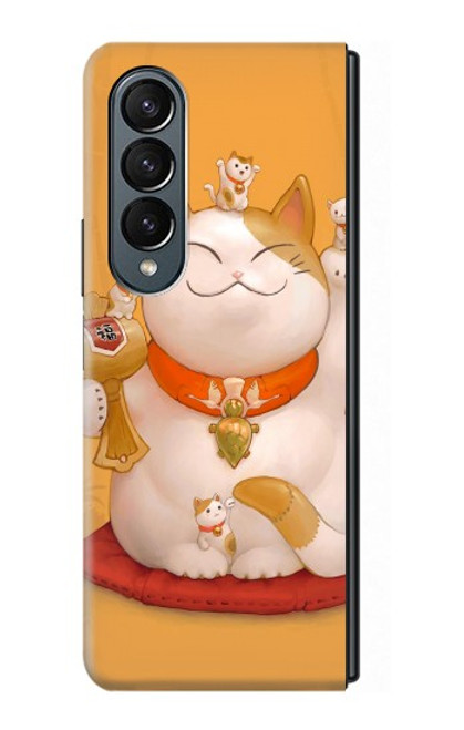 S1217 Maneki Neko Lucky Cat Hülle Schutzhülle Taschen für Samsung Galaxy Z Fold 4