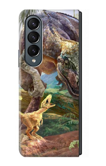 S1290 Dinosaurs T-Rex Hülle Schutzhülle Taschen für Samsung Galaxy Z Fold 4