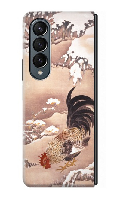 S1332 Ito Jakuchu Rooster Hülle Schutzhülle Taschen für Samsung Galaxy Z Fold 4